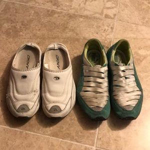 2 pairs of athletic sneakers size 6